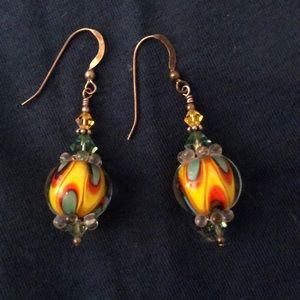 Glass bead earrings